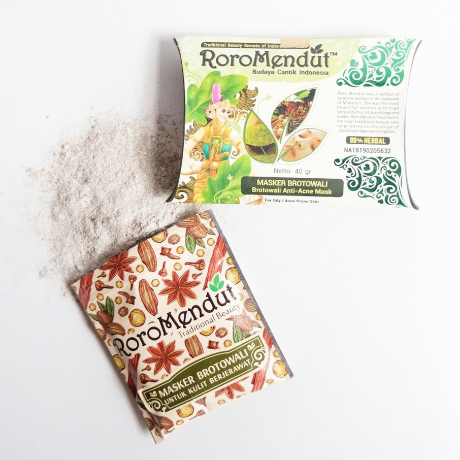 MASKER WAJAH ANTI JERAWAT ANTI ACNE RORO MENDUT SKINCARE BROTOWALI BESAR DAUN TEH ASLI HERBAL OBAT J
