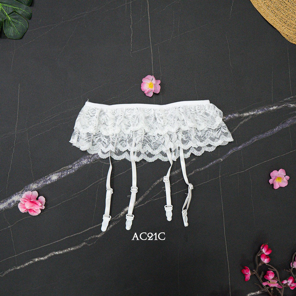 [STOCK TERBATAS] GARTER BELT SEKSI SABUK PAHA + STOCKING SEXY PUTIH AC21C