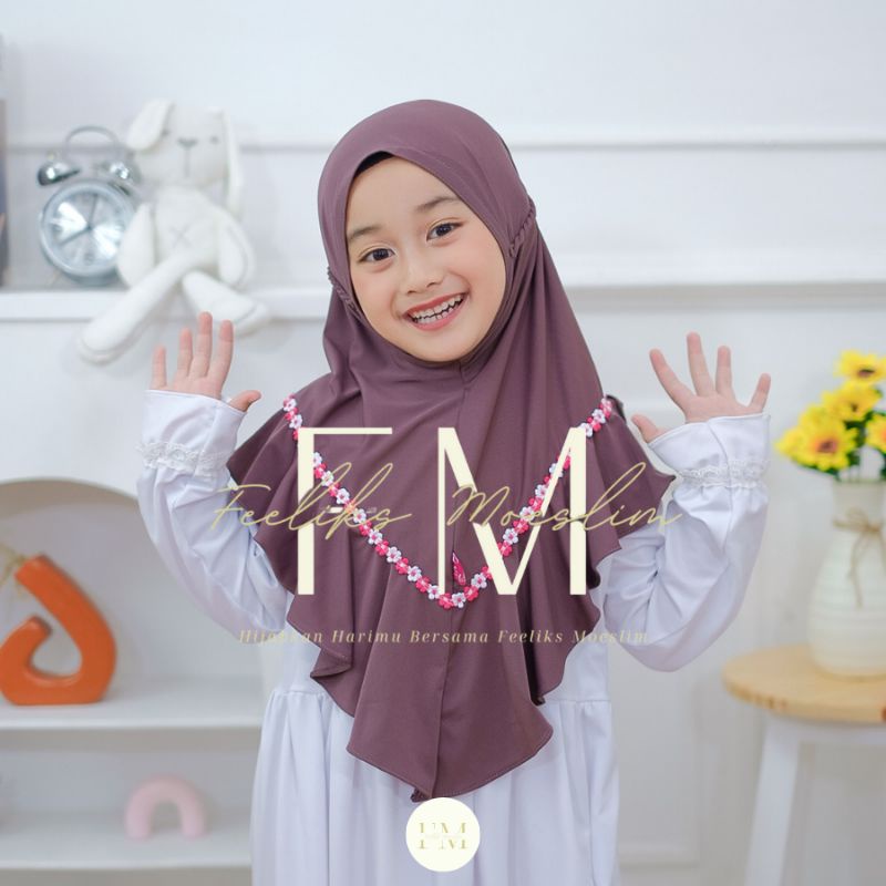 Hijab Anak TK Raisha Tali Kepang 4-8 Tahun ORIGINAL VIQAST