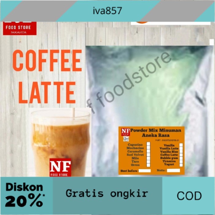 

PROMO COFFEE LATTE POWDER MIX BUBUK MINUMAN KEMASAN 1 KG GRATIS ONGKIR