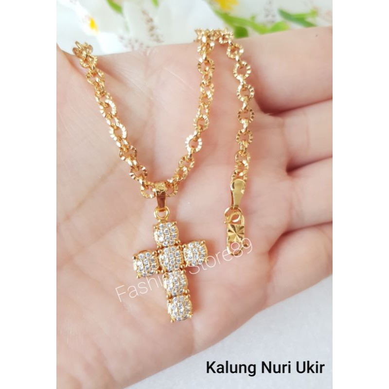 Kalung Salib Full permata Import Xuping Yaxiya tercantik bestseller edisi terbatas