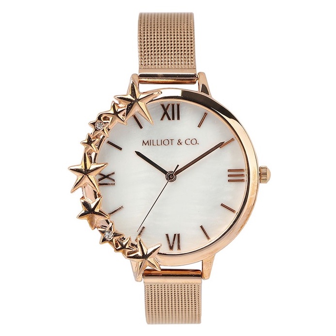 Milliot & Co. Cynthia Mesh Bracelet Watch