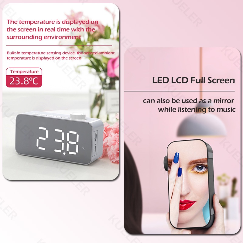 Z6 Speaker Bluetooth Portable LED Display Alarm FM Radio Stereo Bass with Mic Wireless Musik Box  Bluetooth Jam Mini Speker