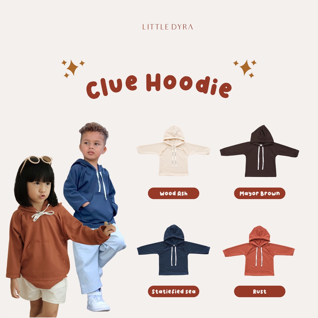 LITTLEDYRA CLUE HOODIE HOODIE ANAK SETELAN BAJU ANAK UNISEX 1-5 TAHUN