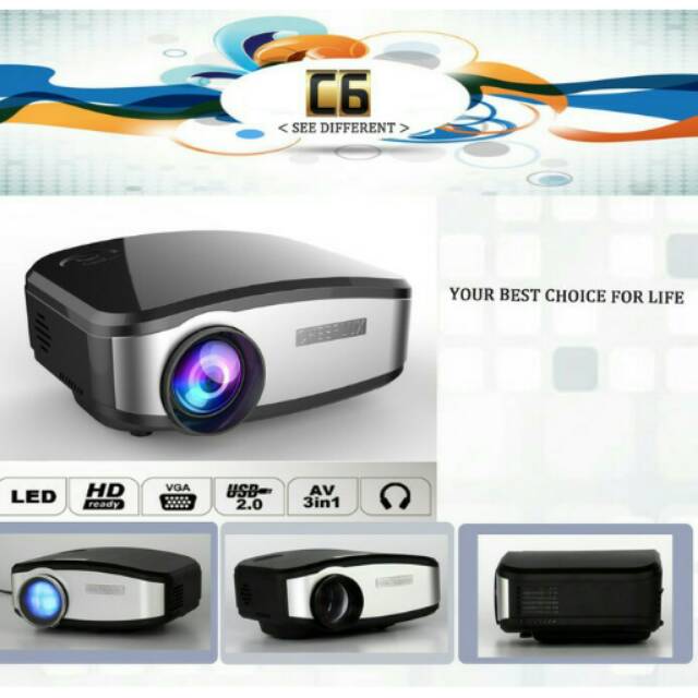 Proyektor/projector CHEERLUX C6-mini portable LED LCD + DIGITAL TV#READY