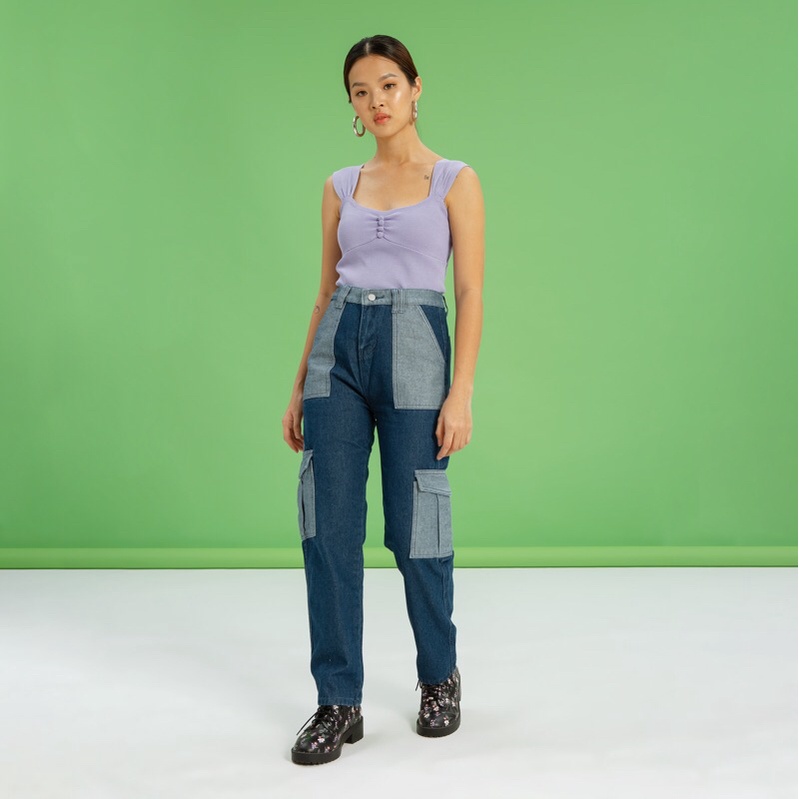 VIERLIN - Jeans 8798 - HW BAGGY CARGO JEANS