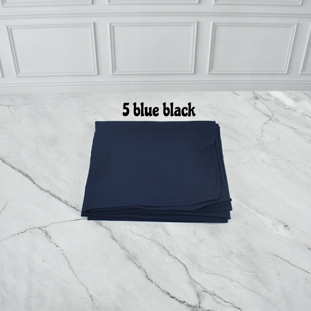 DIAMOND CREPE PASHMINA DIAMOND PREMIUM  JILBAB PASHMINA POLOS KERUDUNG PASHMINA DAIMOND WARNA 1-5 blue black