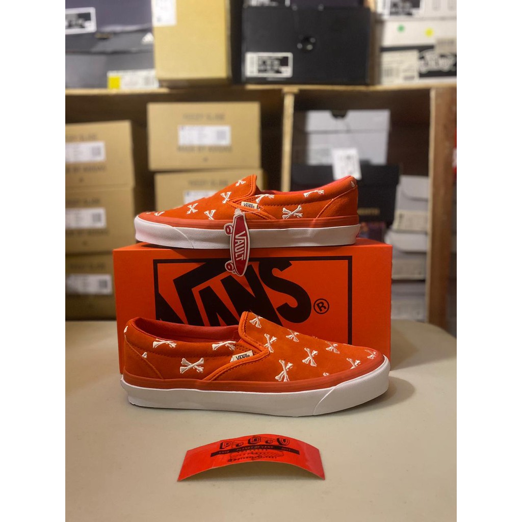 Vans Vault OG Slip On LX x WTAPS "BONES" Orange White Original BNIB