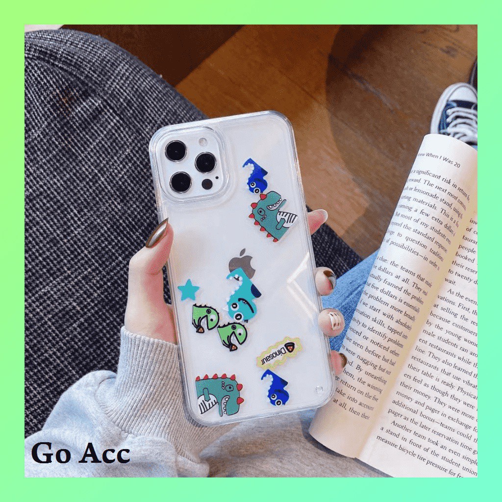 Dino Soft case Air Glitter Iphone 6 6s 7 8 SE 6+ 6s+ 7+ 8+ X Xs Xr Xs Max 11 12 13 Pro FH04