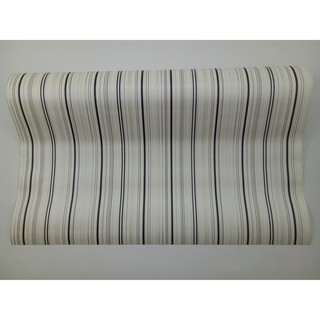  Wallpaper  Dinding  Vinyl Salur Garis  Hitam Putih P64 53cm x 