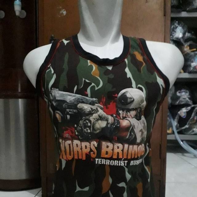 kaos singlet brimob / kaos singlet loreng brimob / kaos singlet loreng / kaos singlet logo