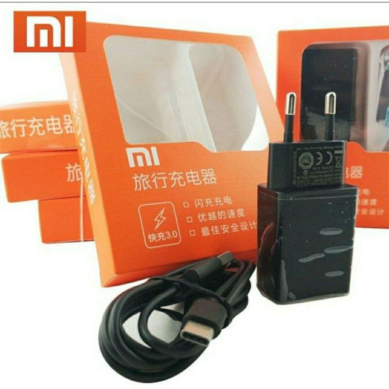 TC TRAVEL CHARGER XIAOMI FAST CHARGING ORIGINAL TYPE-C AND MICRO USB CABLE