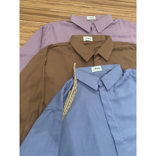 BASIC OVERSIZED SHIRT / KEMEJA POLOS JUMBO  / KEMEJA KATUN RAYON