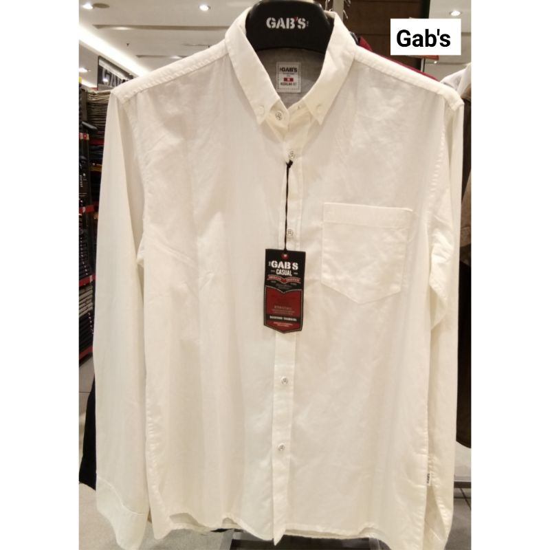 Gab's casual by Gabrielle original mens IA03162RT Kemeja lengan panjang pria katun berkantong regula