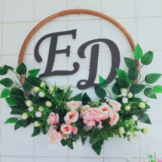 Ring Bunga Dekorasi Custom Nama Lingkaran Ranting Hias Ring Bunga Dekorasi Custom Nama Lingkaran Ranting Hias