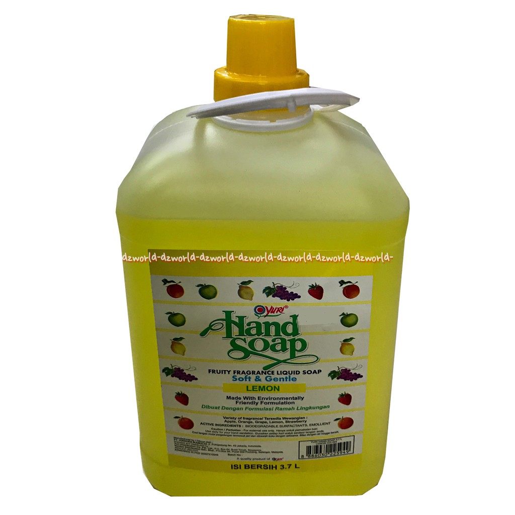 Yuri Hand Soap Anti Bakteri Aroma Lemon Liquid Soap Sabun Cuci Tangan 3,7L