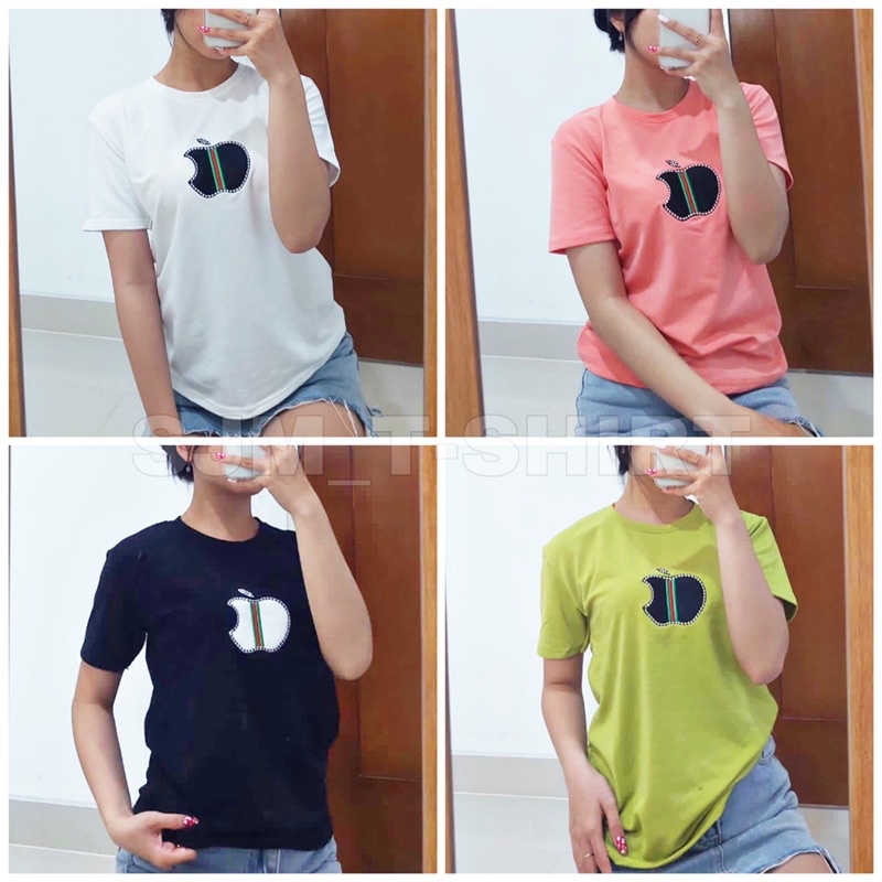 NANDO KAOS T-SHIRT APPLE WANITA IMPORT