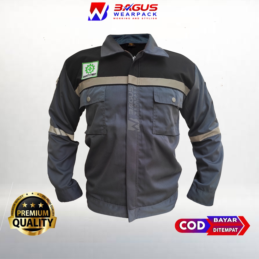 WEARPACK SAFETY / KEMEJA SAFETY / BAJU SAFETY LENGAN PANJANG / BAJU PROYEK KEREN / BAJU KERJA PRIA PROYEK / BAJU KERJA PIRA LAPANGAN / BAJU MEKANIK / BAJU WEARPACK / WERFAK PRIA KERJA / BAJU WEARPACK KERJA PROYEK / WEARPACK PROYEK / ABU BIRU LANGIT