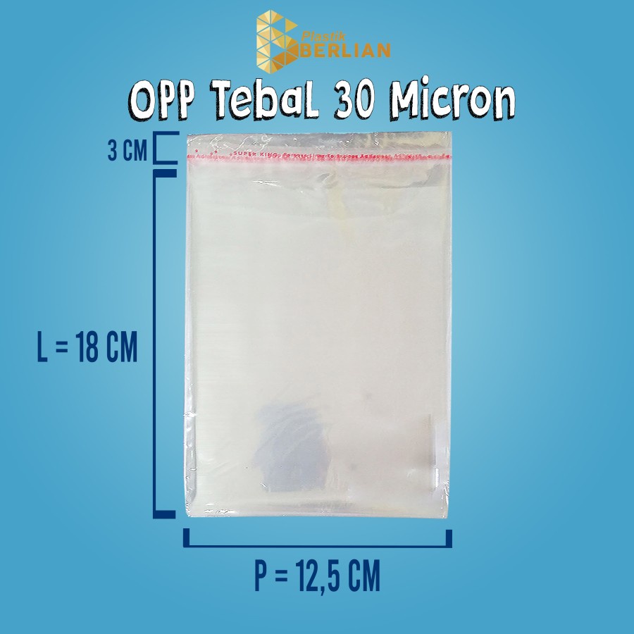 

12,5 x 18 cm Plastik OPP TEBAL 30 MICRON (100 lbr)