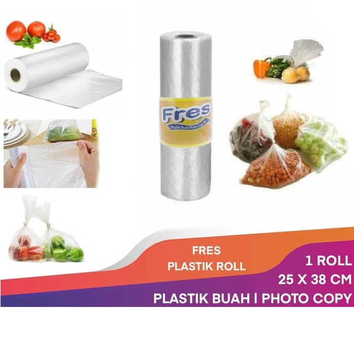 Kantong Plastik fres roll buah sayur fotokopi - 25x38 PLASTIK HD FRES - 30 X 45 plastik fotocopy