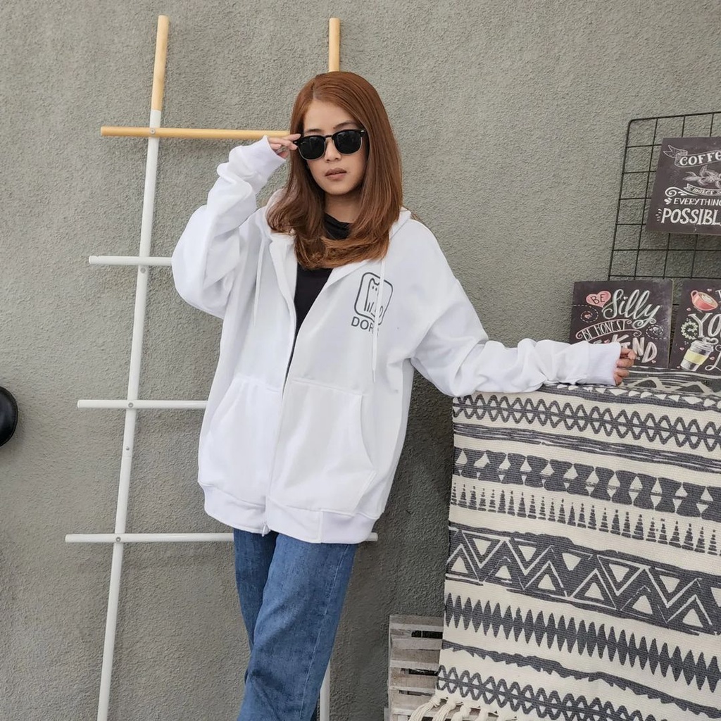 DORIS ZIPPER Jacket Hoodie Sweater Wanita Oversize | Fashion Terkini | Jacket Termurah Bahan Fleece Korean Style