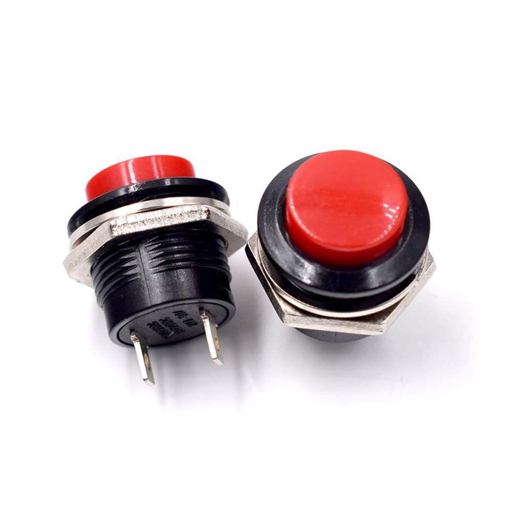 [Elegan] Putaran Tombol Tekan 16mm R13-507 Plastik Momentary Self Reset Momentary Push Button Switch Komponen Elektronik Kontak Listrik Saklar Power Button Switch