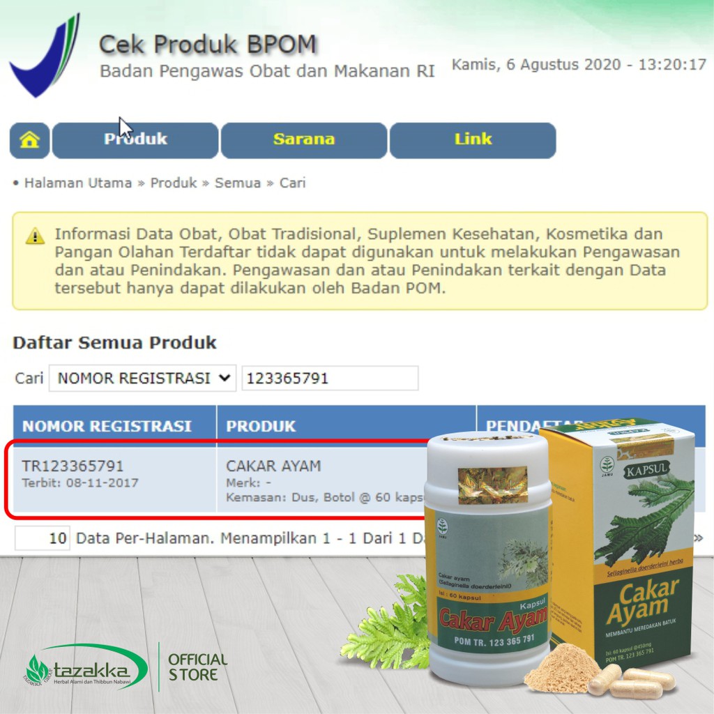 Obat Batu Berdahak daun Cakar ayam dengan Isi botol 60 kapsul HALAL BPOM | Original Produk