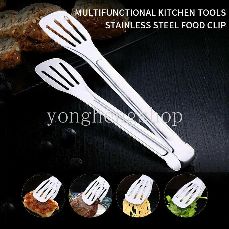 Penjepit Makanan Bahan Stainless Steel Anti Lengket Untuk Salad / Roti / Bbq / Steak