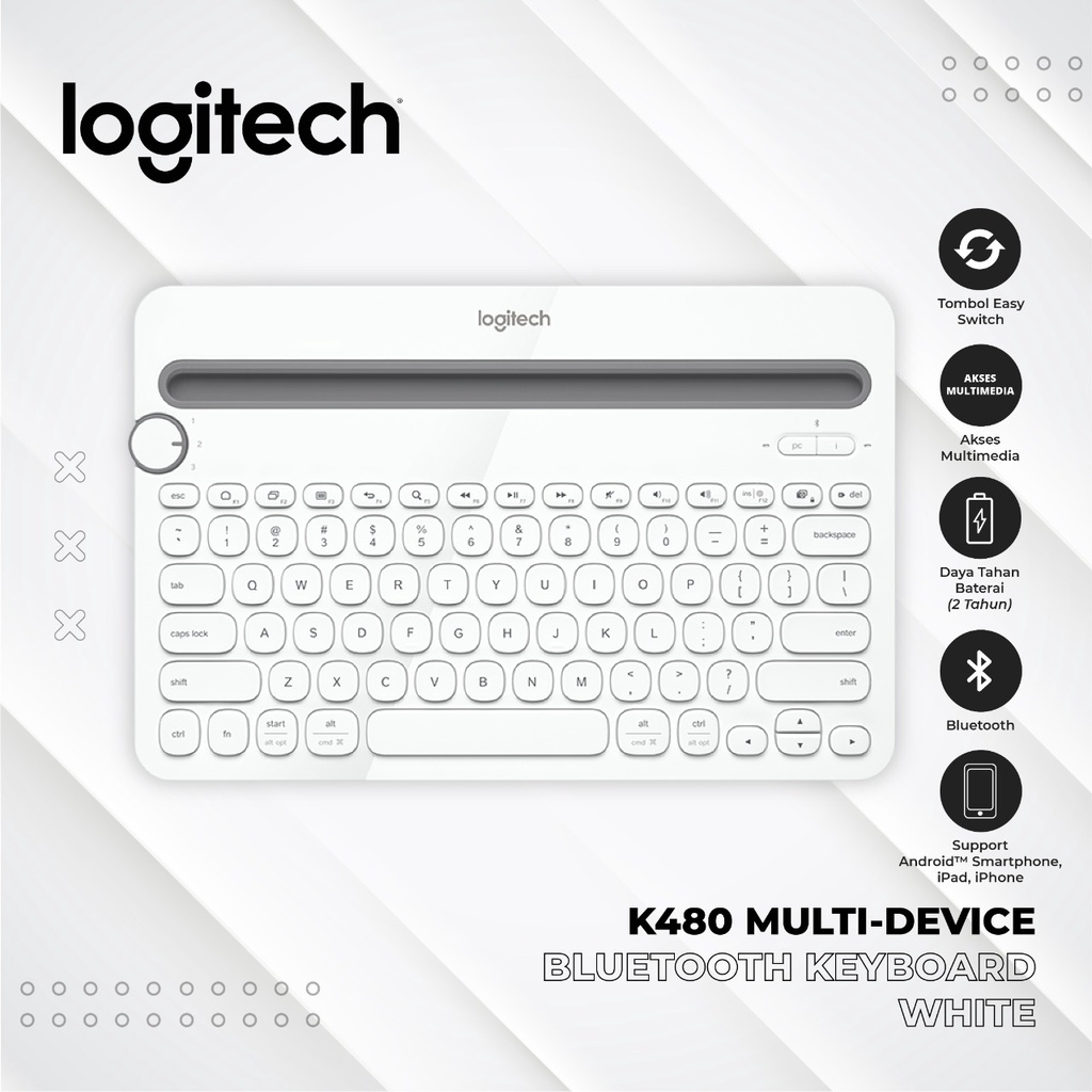 Keyboard Wireless Bluetooth Logitech K480 / K 480 Multi Device