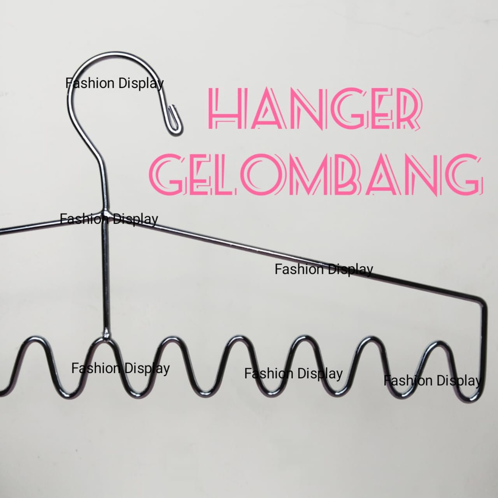 Hanger Gelombang 12 / Gantungan Baju / Gantungan Sisir / Hanger Besi / Display Pakaian- BH