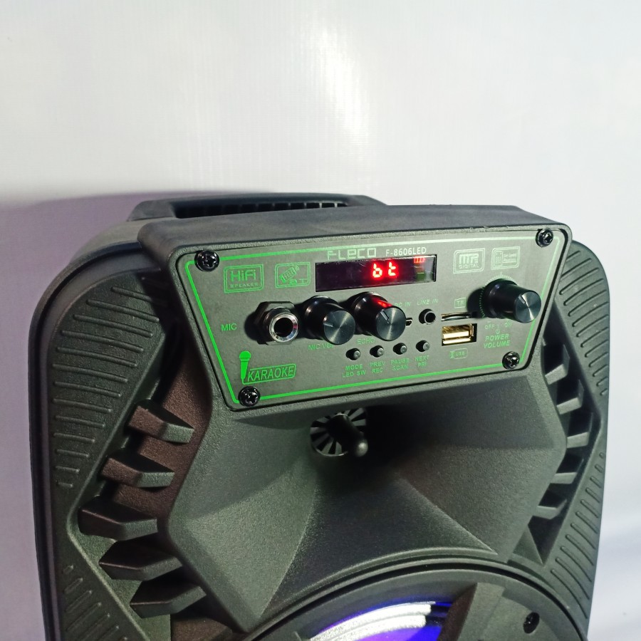 Speaker Bluetooth Karaoke Fleco F-8606 terbaru 8'5 inch (bonus mic)