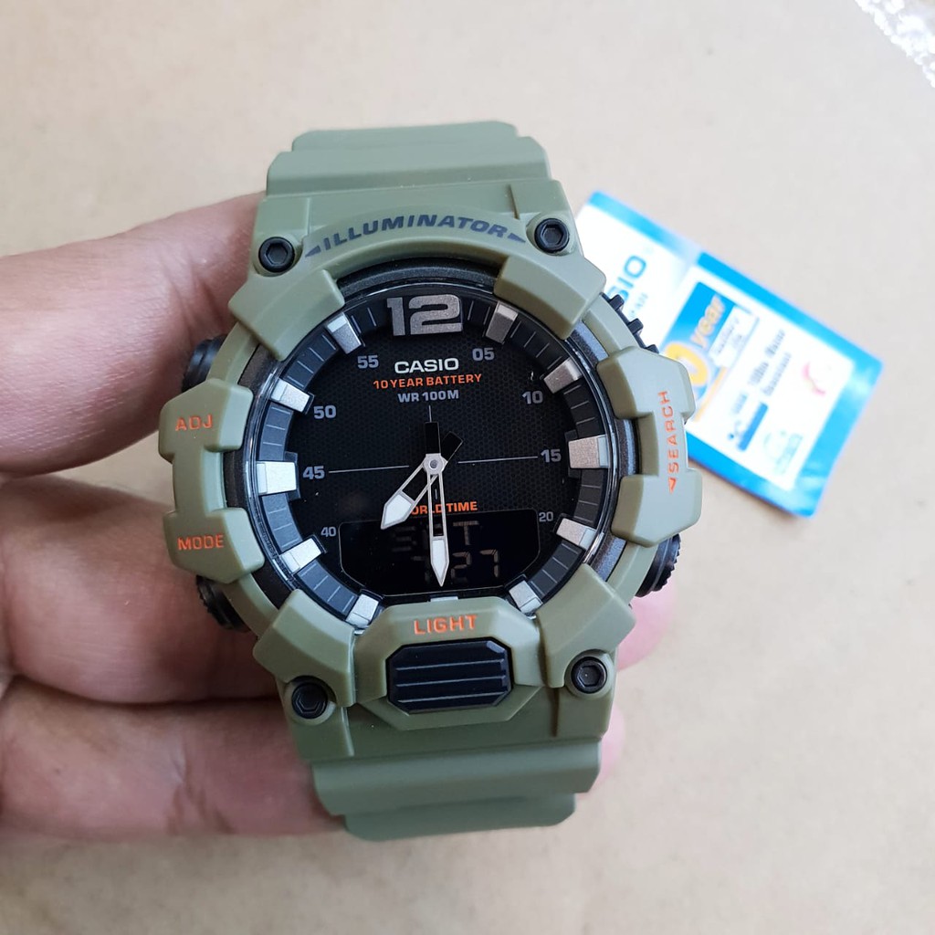 Casio HDC-700-3A Original Jam Tangan Pria Tali Karet Hijau