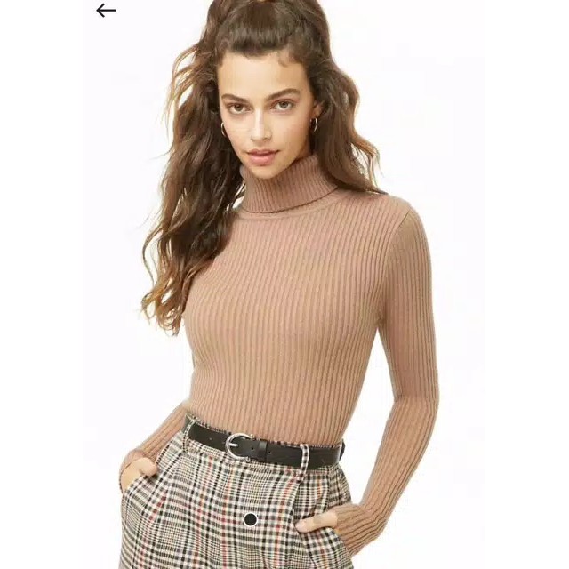 Pretty turtleneck atasan rajut wanita -NGROS