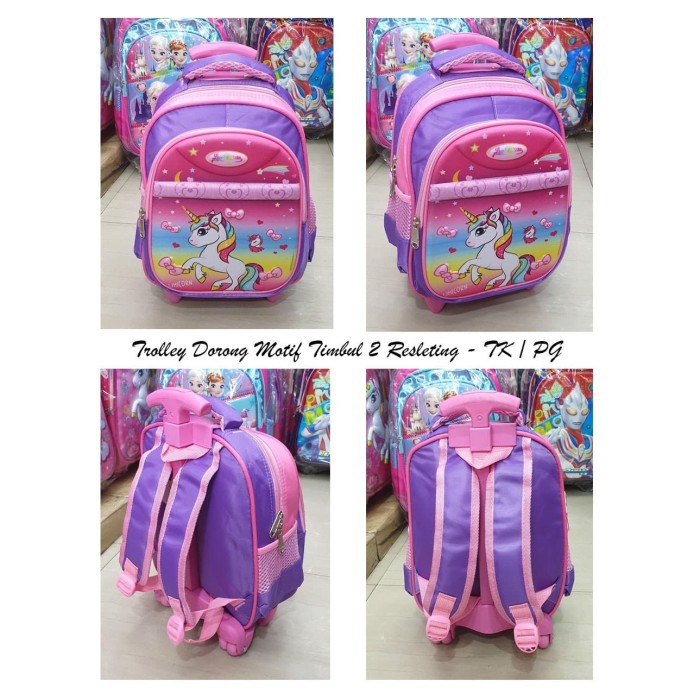 Tas Ransel Sekolah Dengan Troli Untuk Anak Sd Kelas 2 3 4 5 6 Xk853 Trolley Dorong Tk Pg Mo Shopee Indonesia