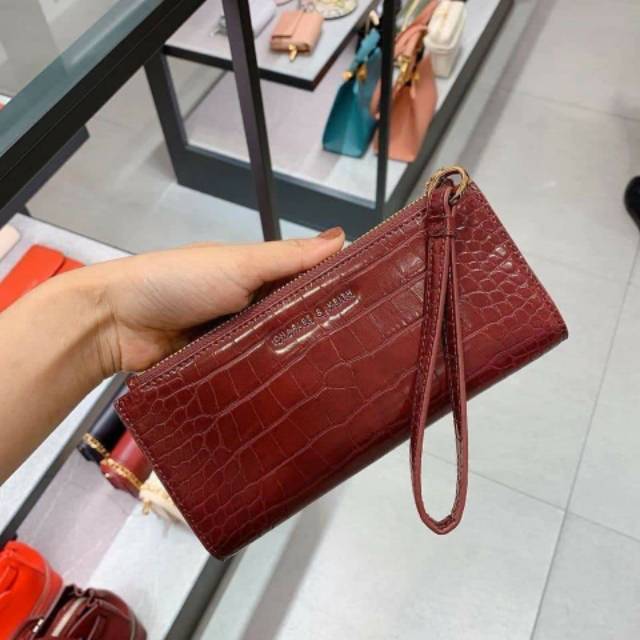 7.7 SALE | CK Mini Croc-Effect Wristlet Wallet
