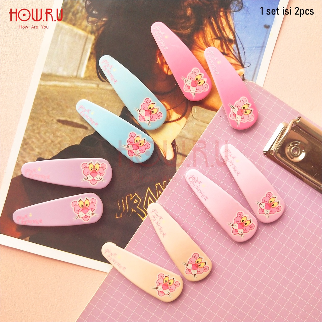 HOW.R.U | 7cm - Klip Rambut / Hair Clip Penahan Poni Colorful Dapat 2pcs