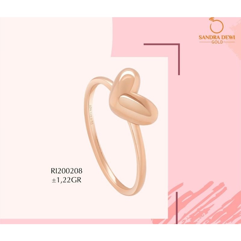 Cincin Sandra Dewi Gold Valentine Golden Love Series RI200208 Kadar 18K 755