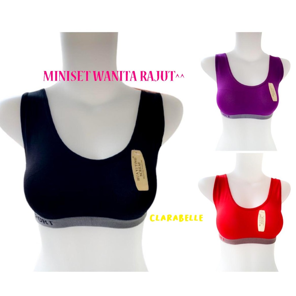 Miniset Bra Rajut Wanita Tanpa Busa Premium Fema Halus