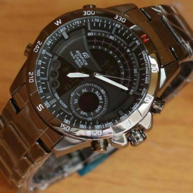 JAM TANGAN SPORT CASIO EDIFICE PREMIUM ANALOG & DIGITAL RANTAI