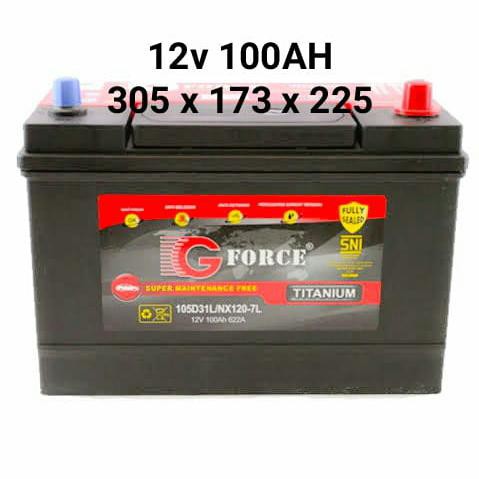 Aki Mobil Fortuner Vnt G Force Nx120-7 L 12V 100Ah Pinta12_Ya