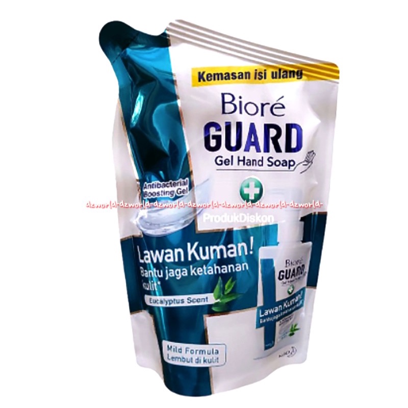 Biore Guard 250ml Gel Hand Soap Lawan Kuman Mild Formula Lembut Dikulit Sabun Cuci Tangan Refill Kemasan Isi Ulang Pouch 250 ml warna Biru