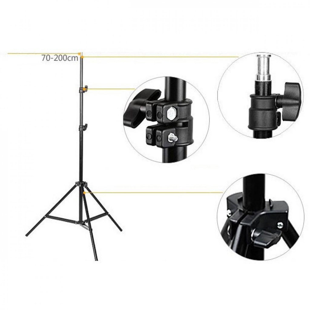 (100% BARANG ORI) TaffSTUDIO Portable Lighting Stand Tripod 3 Section 200cm - SN303