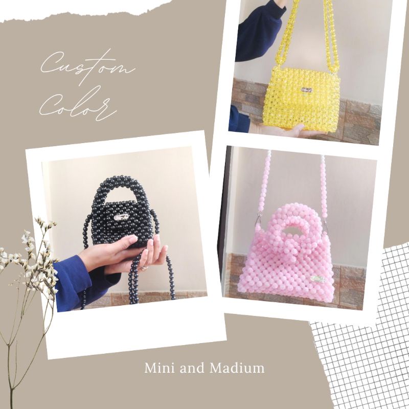 P.O Beaded Bag Mini Tas / Tas Manik / Tas Mutiara / Sling Bag