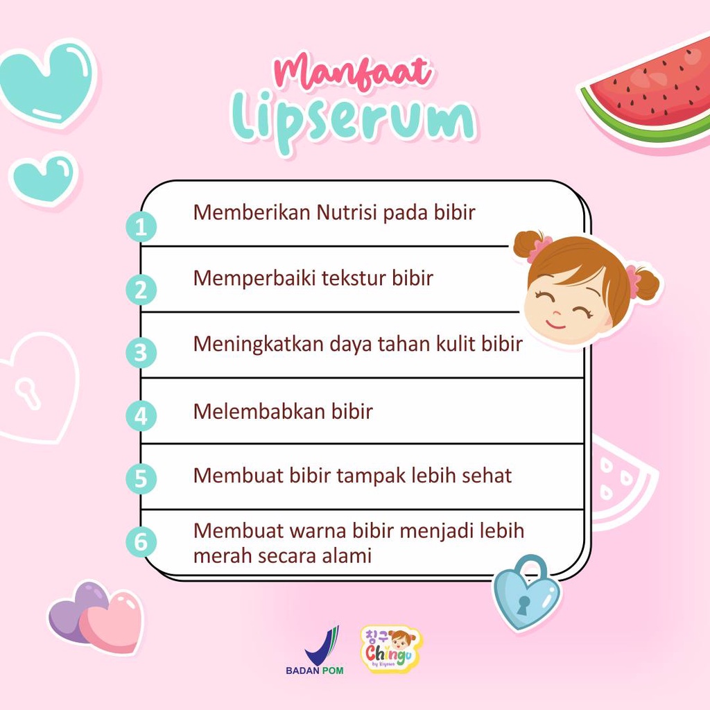 CHINGU BY KIYOWO WATERMELON LIP SERUM - LIP SERUM KIYOWO / PELEMBAB DAN PENCERAH BIBIR