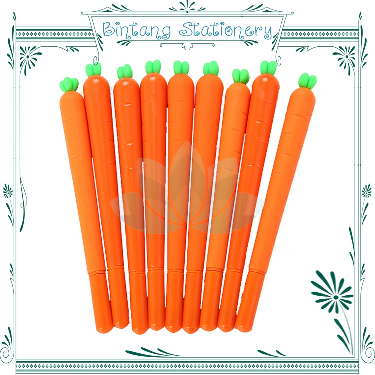 

1 LUSIN ( 12 BIJI ) PULPEN GEL MOTIF WORTEL / PULPEN AIR BENTUK WORTEL CARROT LUCU QQ02