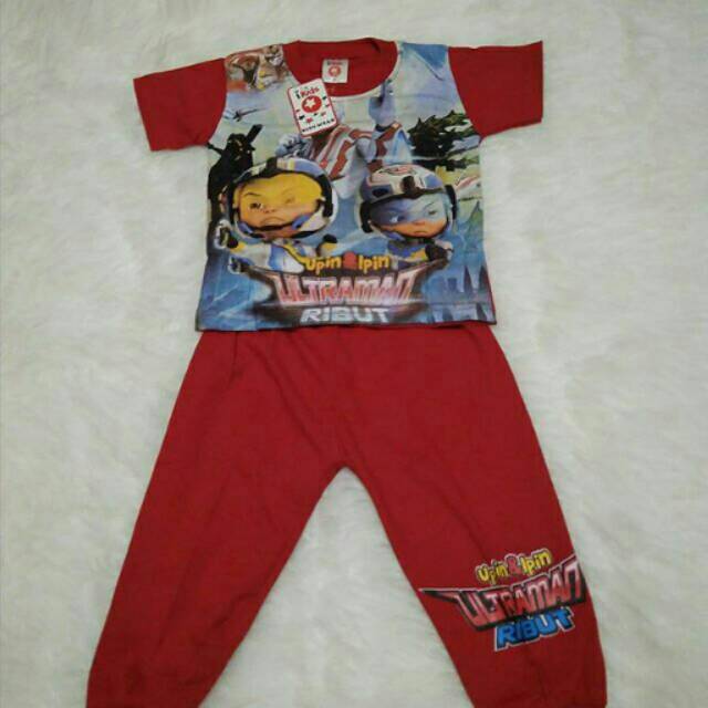 Piyama /baju tidur anak ipin upin dan ultraman ribut