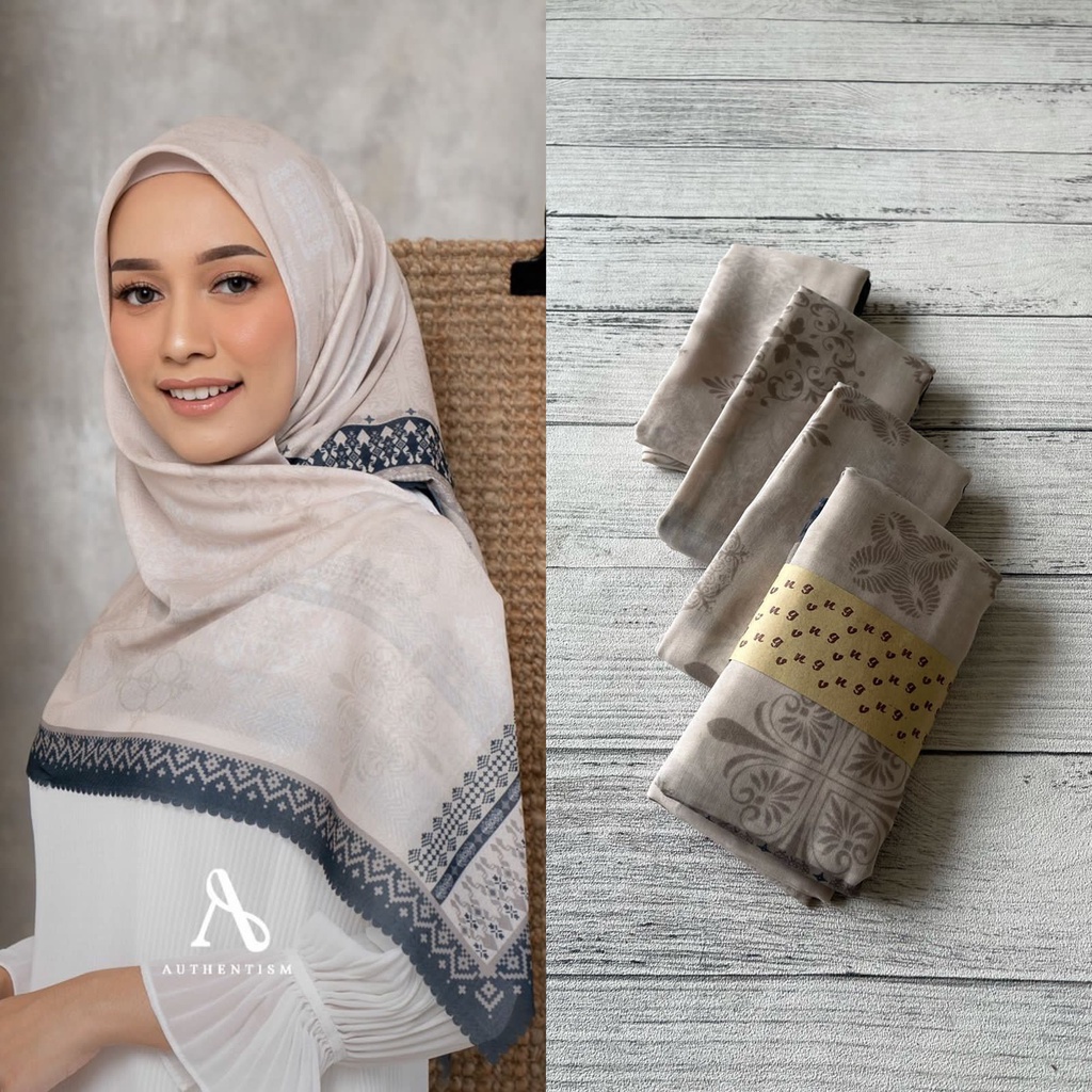 Hijab Voal Segiempat / Hijab Motif Bunga / Hijab Premium / Hijab Warna Soft Pink / Hijab Murah / Hij