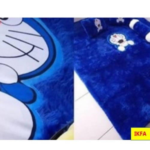 Surpet Karakter Murah Karpet Kasur Lantai Bulu Surpet Karakter Tebal Surpet - DORAEMON BIRU