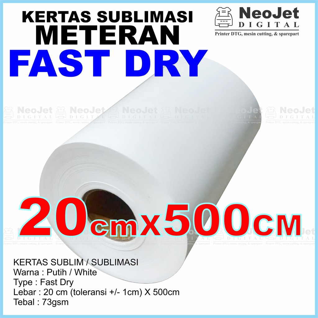 

Kertas Sublim Sublime Sublimation Transfer Paper Meteran 20cm x 500cm