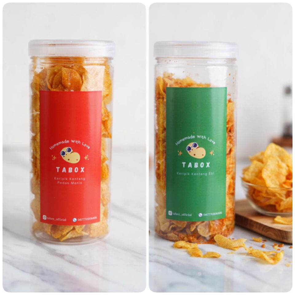 

KERIPIK KENTANG TABOX BUNDLING DUO - Medium Size (Ebi & Pedas Manis)